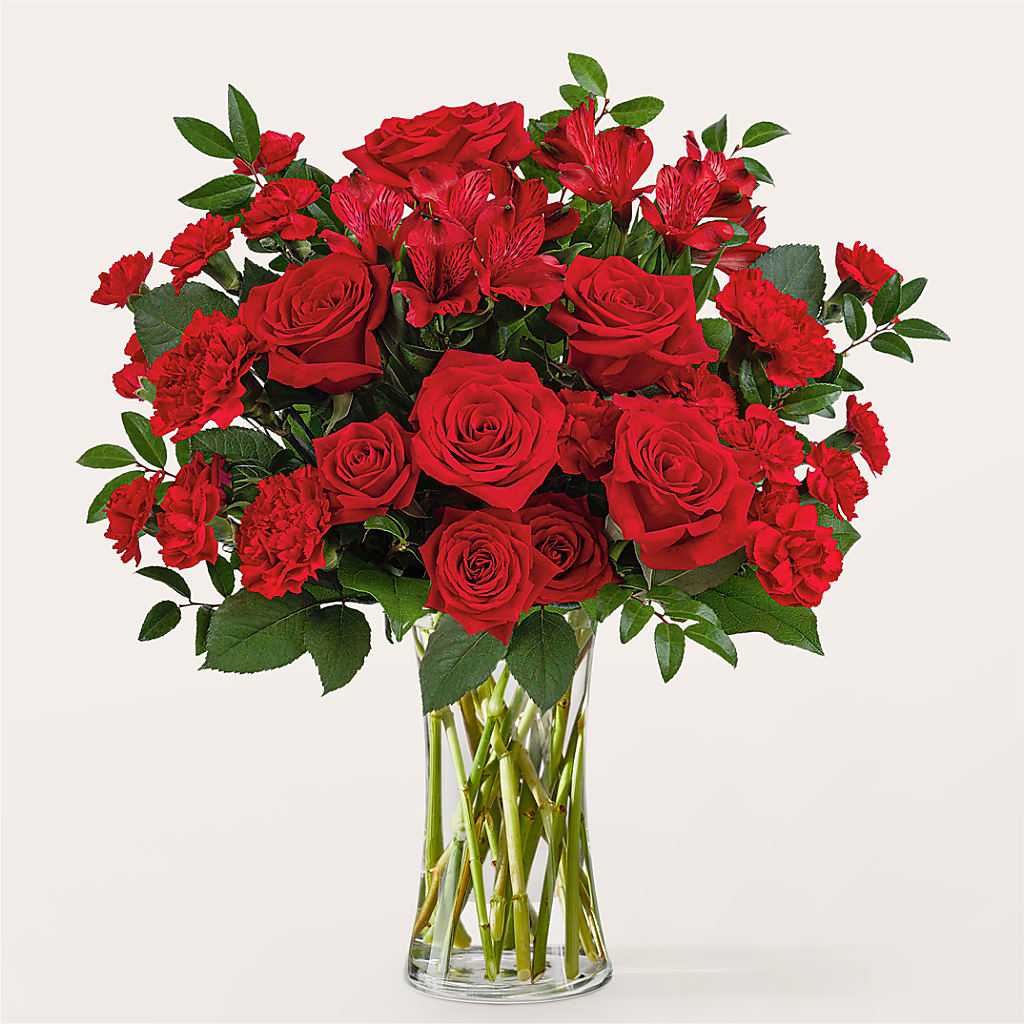 Brilliant Ruby Bouquet – T & T FLORAL, Kingsley MI