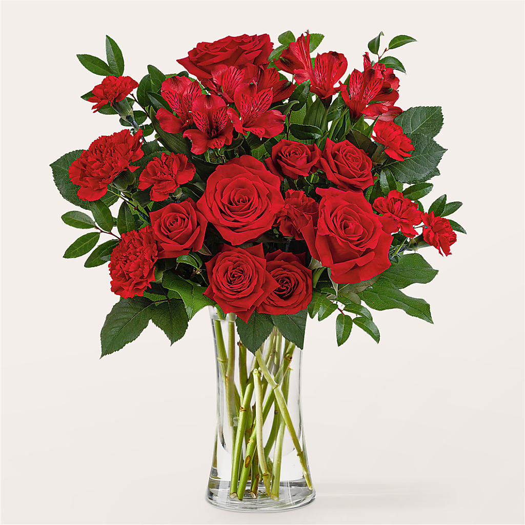 Brilliant Ruby Bouquet – T & T FLORAL, Kingsley MI