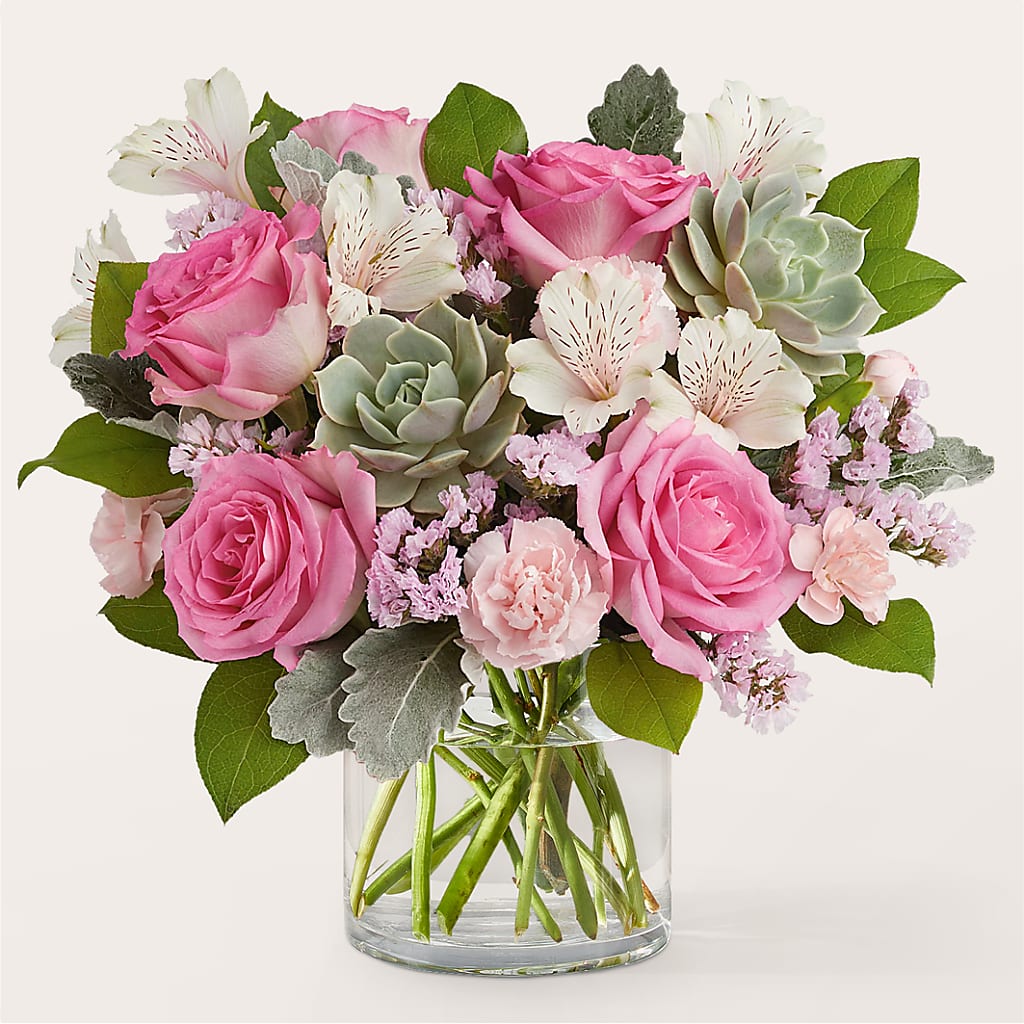 Dusty Rose Bouquet – T & T FLORAL, Kingsley MI