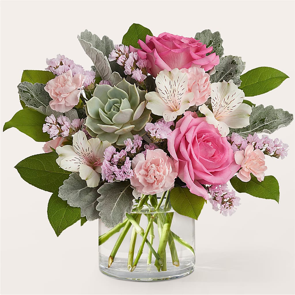 Dusty Rose Bouquet – T & T FLORAL, Kingsley MI