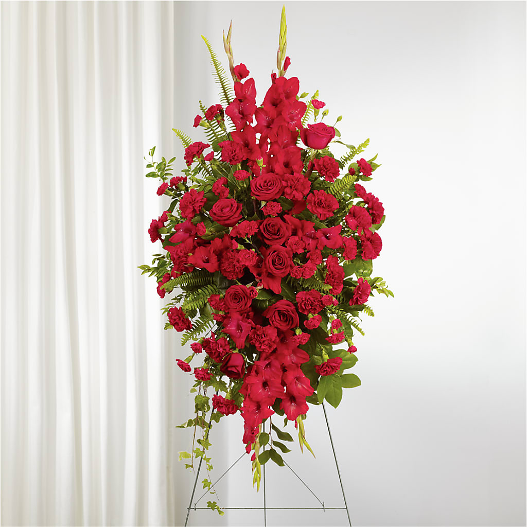 From the Heart Standing Spray – T & T FLORAL, Kingsley MI