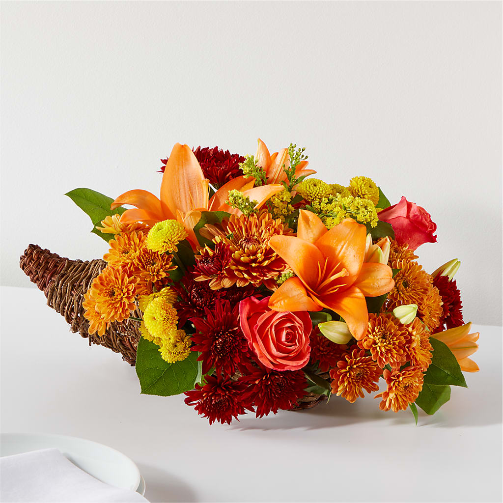Bouquet of Blessings Cornucopia – T & T FLORAL, Kingsley MI