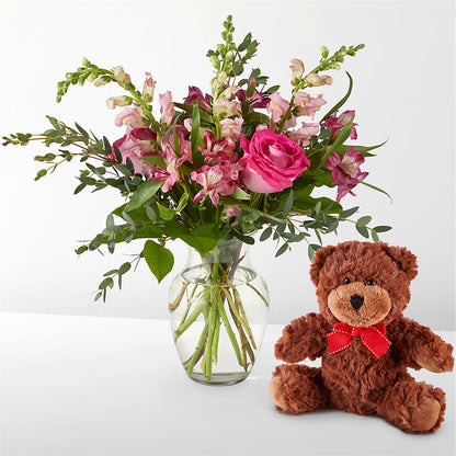 Happily Ever After Bouquet & Bear Set – T & T FLORAL, Kingsley MI
