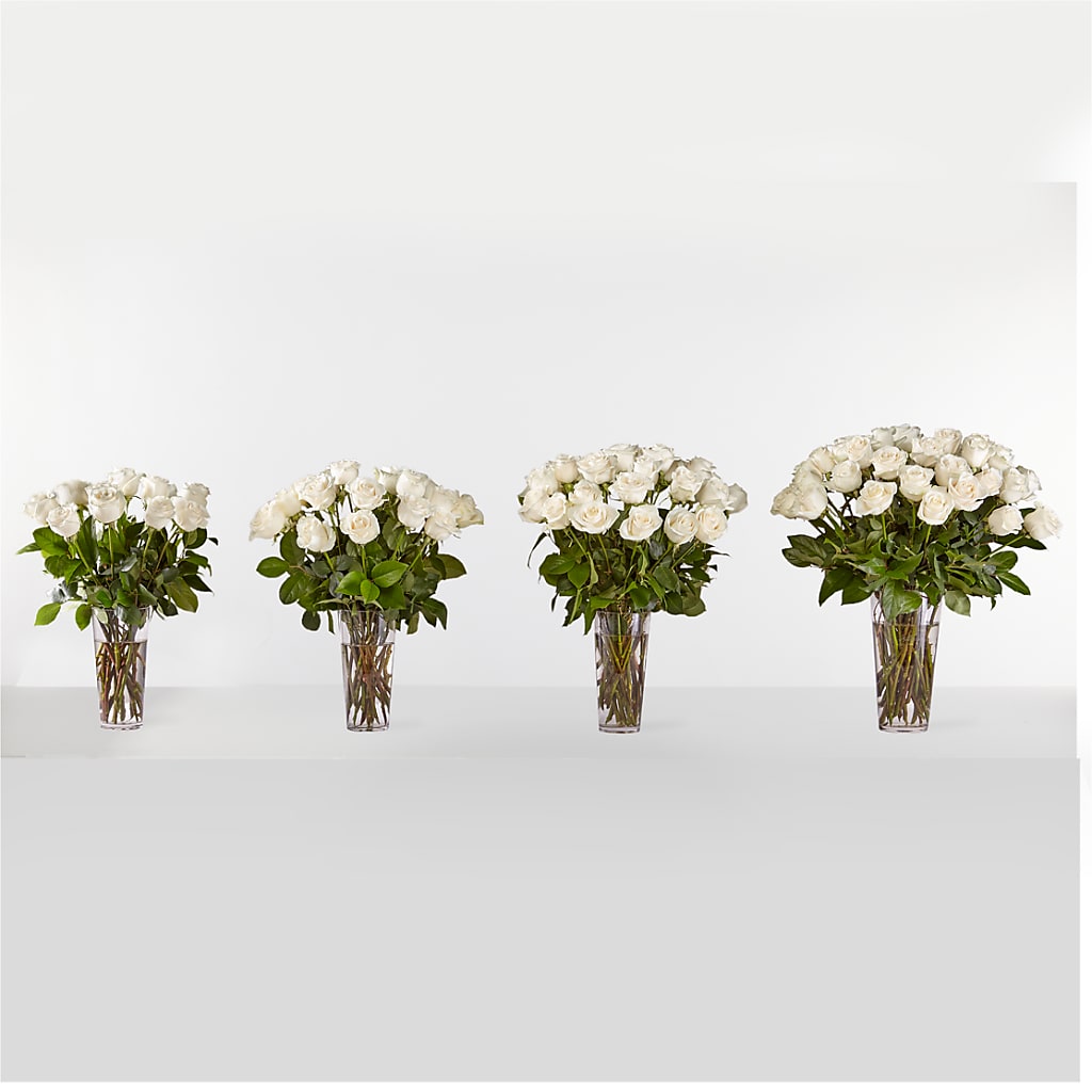 Long Stem White Rose Bouquet – T & T FLORAL, Kingsley MI