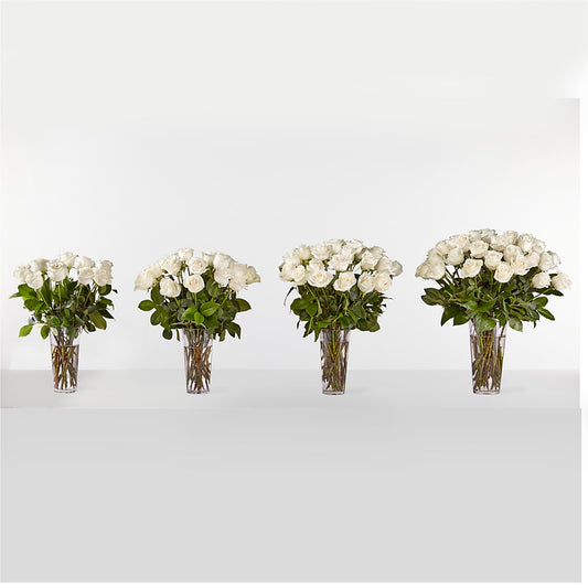 Long Stem White Rose Bouquet – T & T FLORAL, Kingsley MI