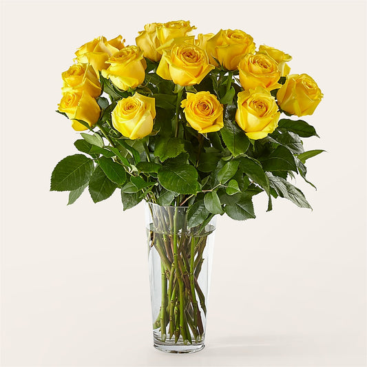 Long Stem Yellow Rose Bouquet – T & T FLORAL, Kingsley MI