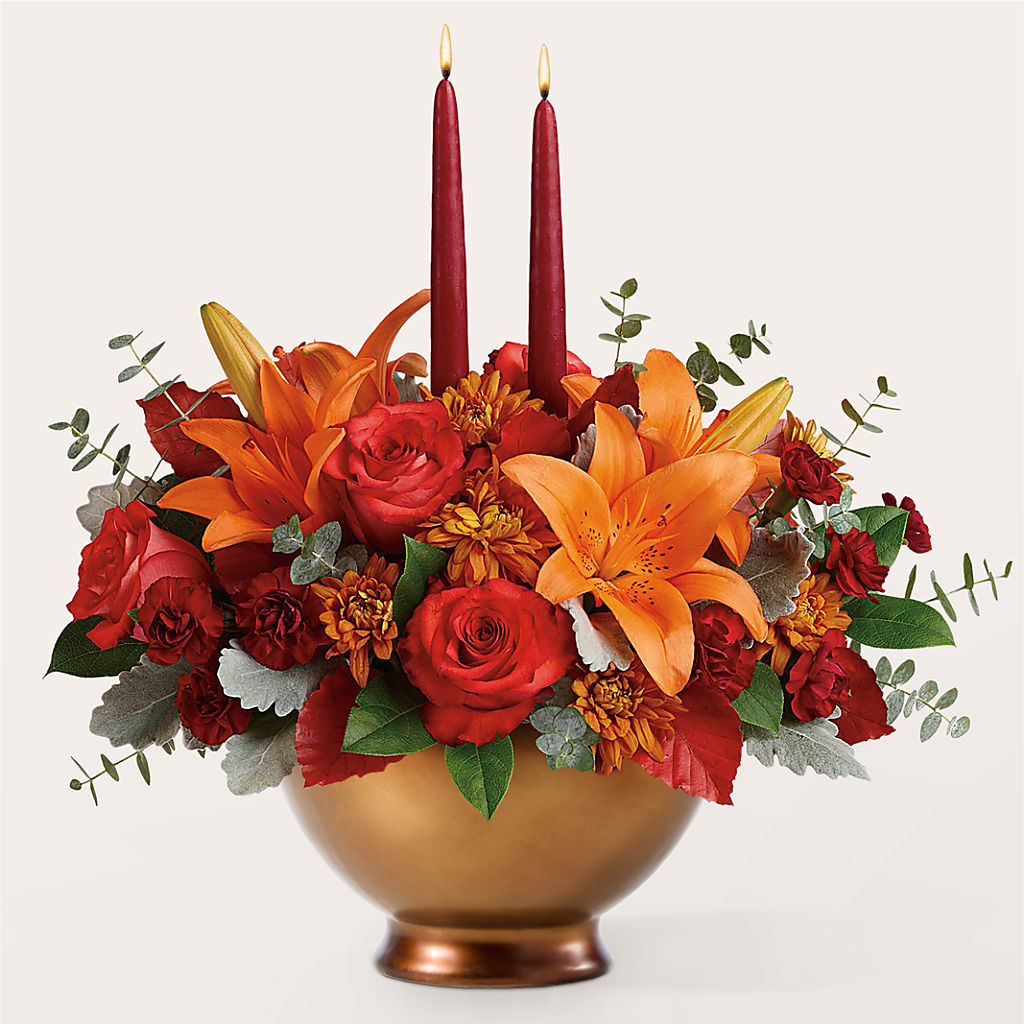 Fruits of Fall Centerpiece – T & T FLORAL, Kingsley MI