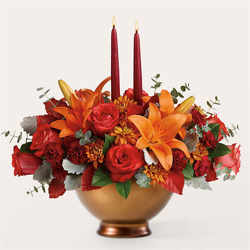 Fruits of Fall Centerpiece – T & T FLORAL, Kingsley MI