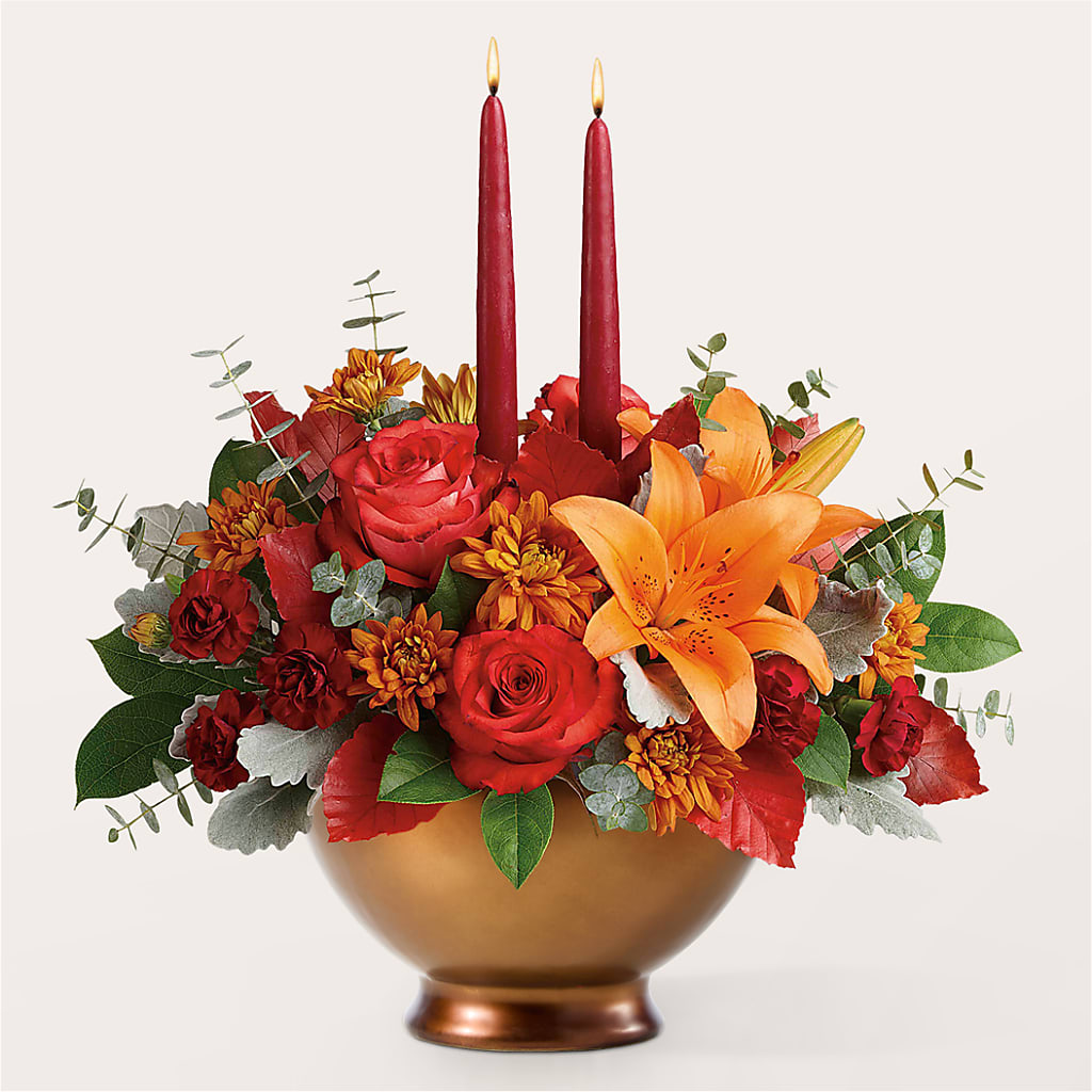 Fruits of Fall Centerpiece – T & T FLORAL, Kingsley MI