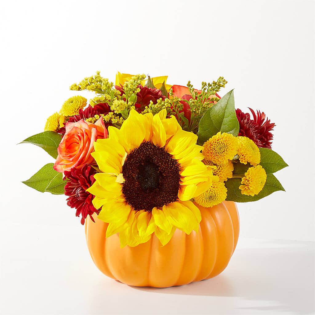 Golden Gourd Pumpkin Bouquet – T & T FLORAL, Kingsley MI