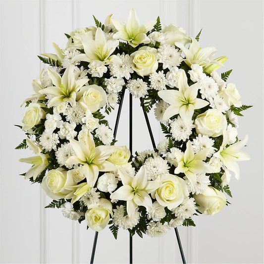 Treasured Tribute Wreath – T & T FLORAL, Kingsley MI