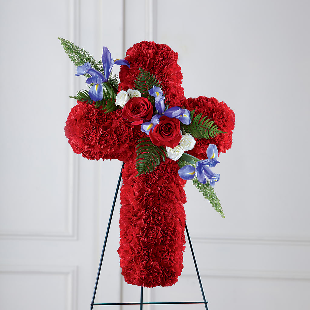 Faithful Hero Floral Cross – T & T FLORAL, Kingsley MI