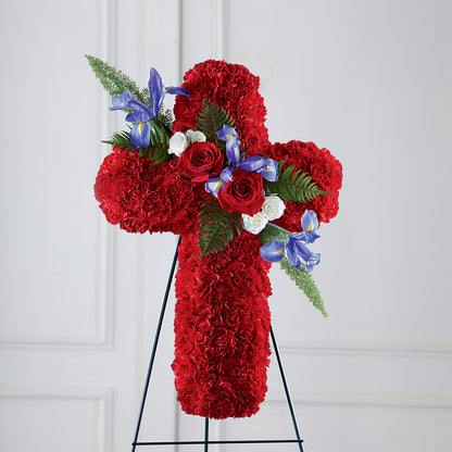 Faithful Hero Floral Cross – T & T FLORAL, Kingsley MI