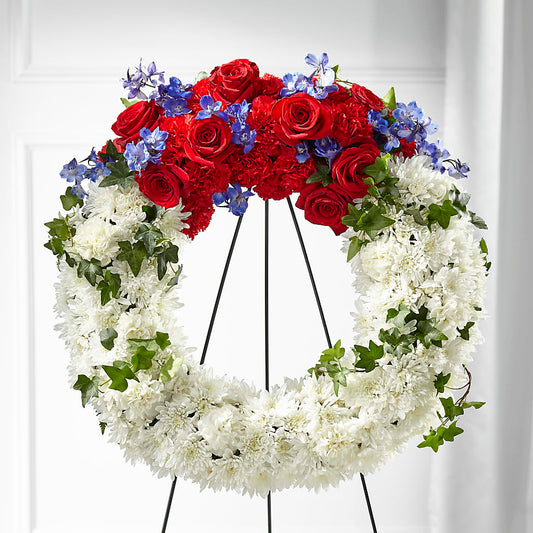 Patriotic Passion Wreath – T & T FLORAL, Kingsley MI