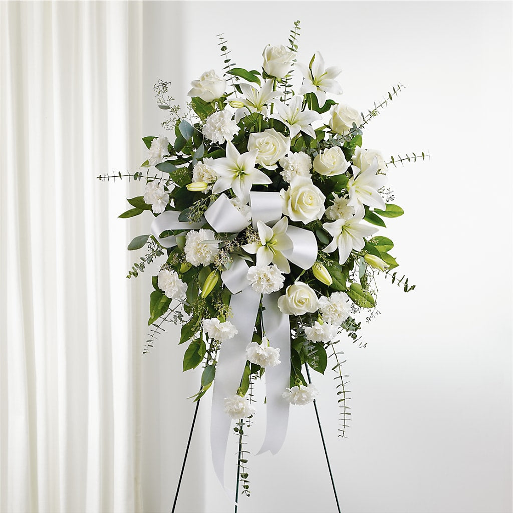 With Care Standing Spray – T & T FLORAL, Kingsley MI
