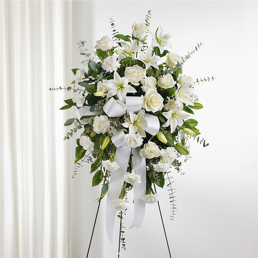 With Care Standing Spray – T & T FLORAL, Kingsley MI