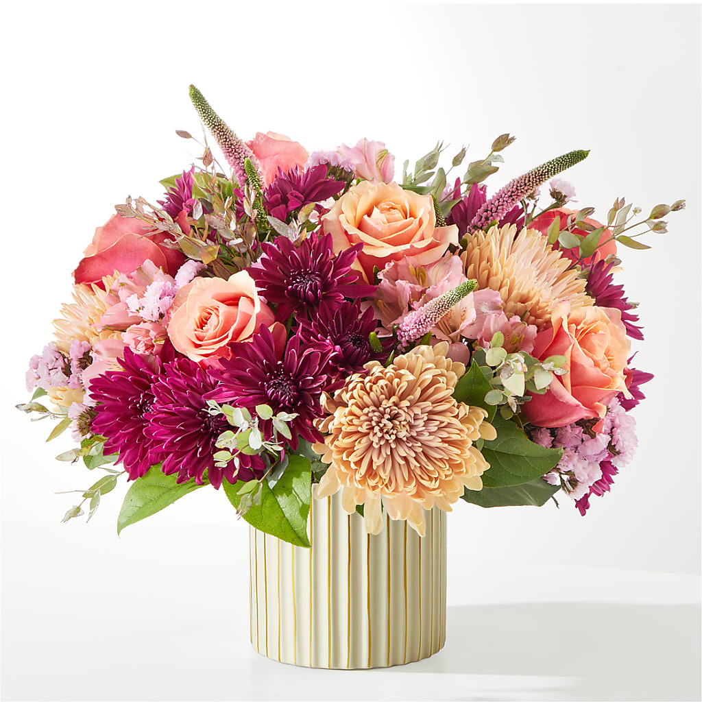 Berry Cobbler Bouquet with Ivory Vase – T & T FLORAL, Kingsley MI