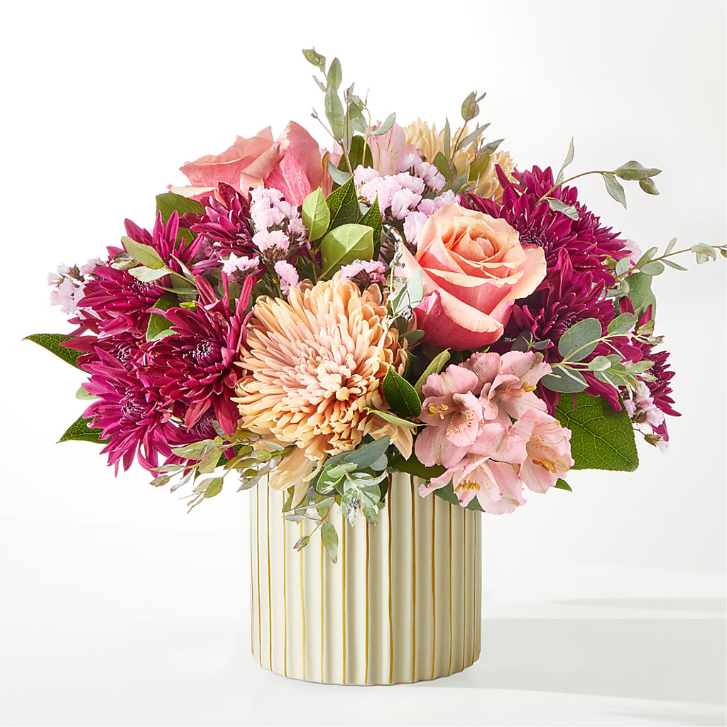 Berry Cobbler Bouquet with Ivory Vase – T & T FLORAL, Kingsley MI