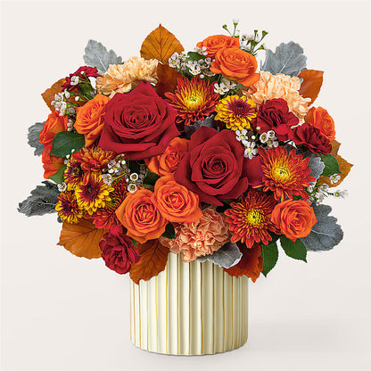 Merlot Bouquet with Ivory Vase – T & T FLORAL, Kingsley MI