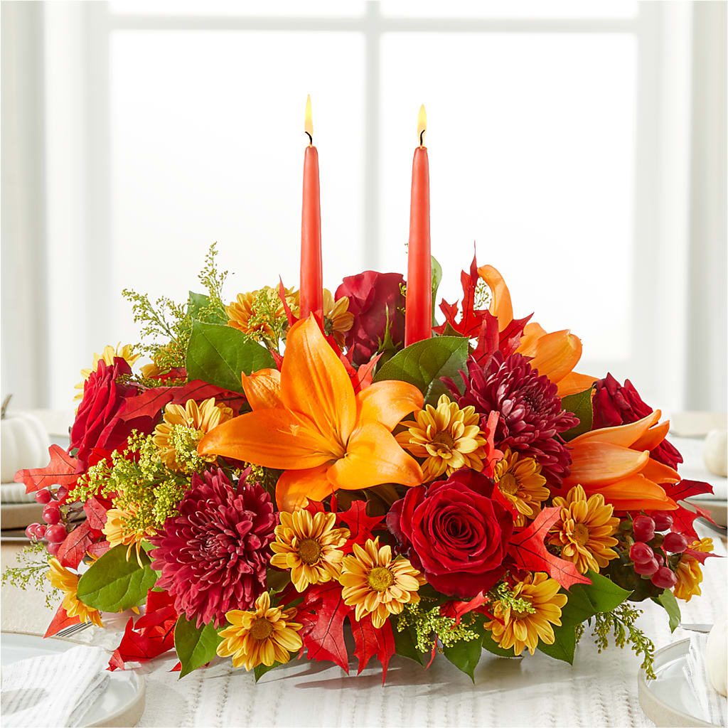 Autumn's Embrace Centerpiece – T & T FLORAL, Kingsley MI