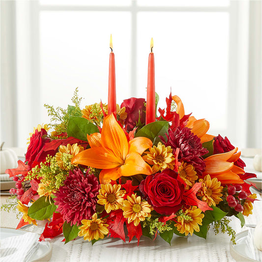 Autumn's Embrace Centerpiece – T & T FLORAL, Kingsley MI